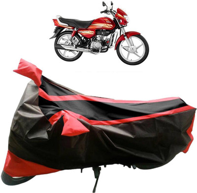 MADAFIYA Two Wheeler Cover for Hero(HF Deluxe, Black, Red)