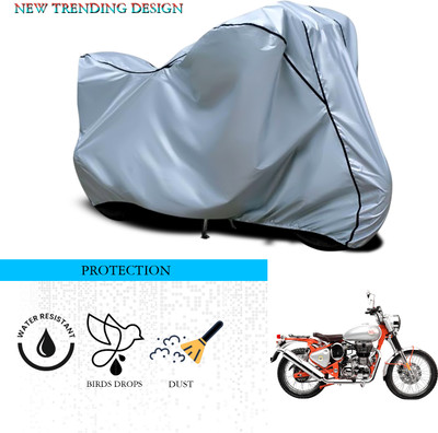 ANTHUB Waterproof Two Wheeler Cover for Royal Enfield(Bullet Trials 500, Silver)
