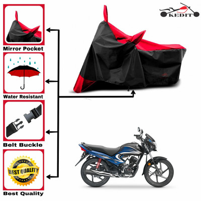 KEDIT Two Wheeler Cover for Honda(Dream Yuga, Red, Black)