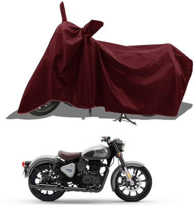 DeepShakshi AUTOMOTIVE Waterproof Two Wheeler Cover for Royal Enfield(350, Maroon)