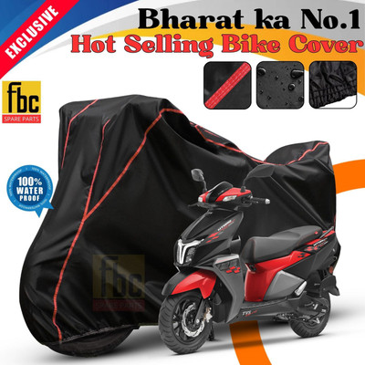 FBC Waterproof Two Wheeler Cover for TVS(NTORQ, Black, Red)