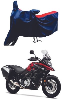 AUTOCAD Waterproof Two Wheeler Cover for Suzuki(V-Strom 650 XT, Red, Blue)