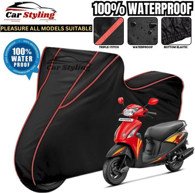 Car Styling Waterproof Two Wheeler Cover for Hero(Pleasure, Black, Red)