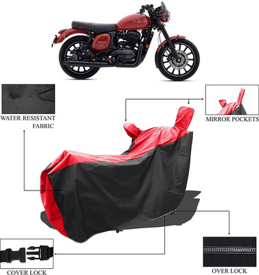 AutoGalaxy Waterproof Two Wheeler Cover for JAWA(42, Black, Red)