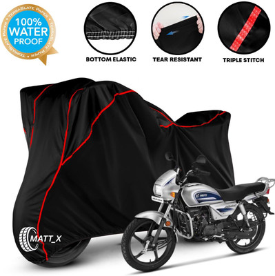 MATT_X Waterproof Two Wheeler Cover for Hero(Super Splendor, Black, Red)