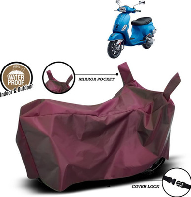 AASHTIK MART Two Wheeler Cover for Vespa(Piaggio Vespa, Maroon)