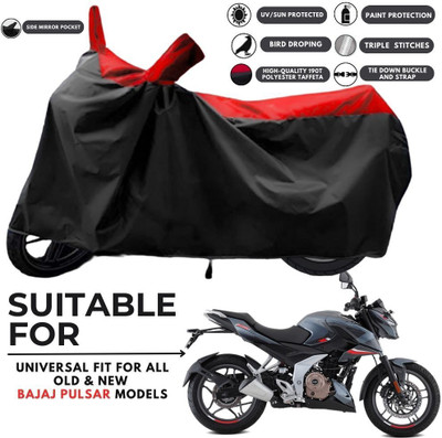 ZAQE Two Wheeler Cover for Bajaj(Pulsar N160, Black, Red)