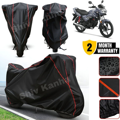 AutoGalaxy Waterproof Two Wheeler Cover for Honda(Shine, Black, Red)