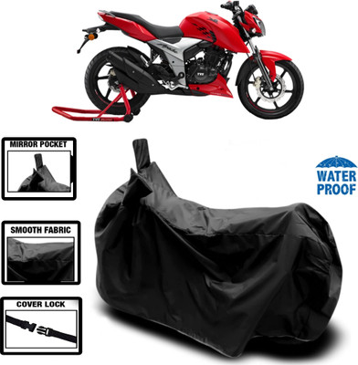 WMIZEXA Waterproof Two Wheeler Cover for TVS(Apache RTR 160 4V, Black)