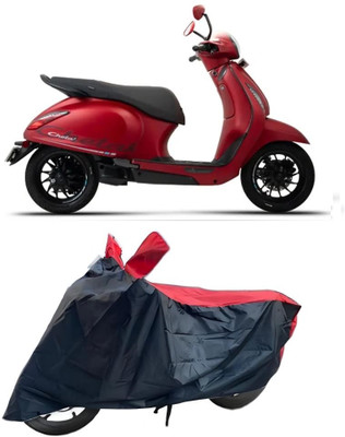 ishika Waterproof Two Wheeler Cover for Bajaj(Chetak, Red)