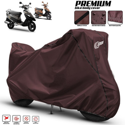 xodi Waterproof Two Wheeler Cover for TVS(Scooty Pep+, Maroon, Black)