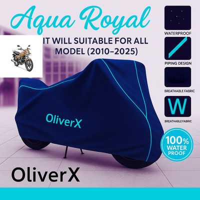 OliverX Waterproof Two Wheeler Cover for Hero(Splendor Plus, Blue, Red)