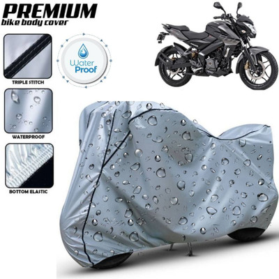 kerwa Waterproof Two Wheeler Cover for Bajaj(Pulsar NS 200, Silver, Black)