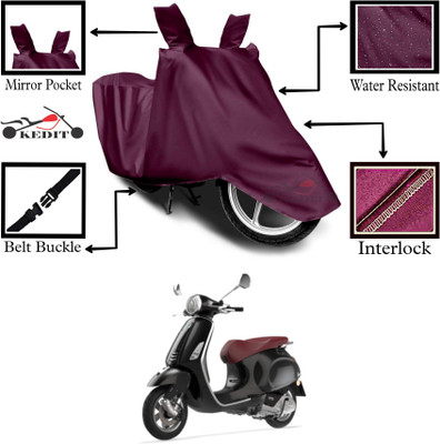 KEDIT Two Wheeler Cover for Vespa(VXL 125 BS6, Maroon)