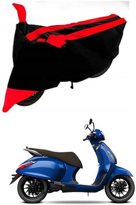 AutoGalaxy Waterproof Two Wheeler Cover for Bajaj(New Chetak, Red, Black)