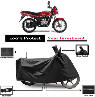 Amexride Two Wheeler Cover for Bajaj(Platina 100 BS6, Black)