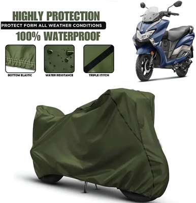 Starvin Waterproof Two Wheeler Cover for Suzuki(Burgman Street, Green, Black)