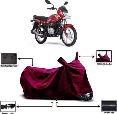 KEDIT Two Wheeler Cover for Universal For Bike(Platina 100 DTS-i, Maroon)