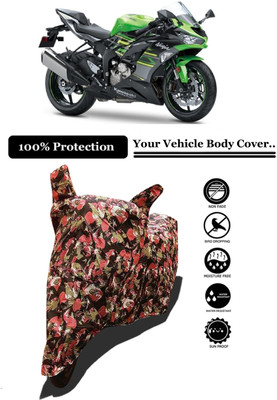 Amexride Two Wheeler Cover for Kawasaki(Ninja ZX-6R, Multicolor)