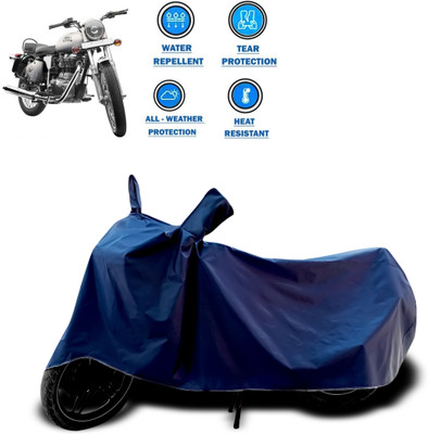 GOSHIV-car and bike accessories Waterproof Two Wheeler Cover for Royal Enfield(Bullet 350, Blue)