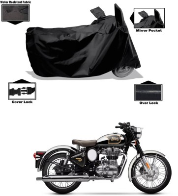 PAGORA Waterproof Two Wheeler Cover for Royal Enfield(Classic Chrome, Black)