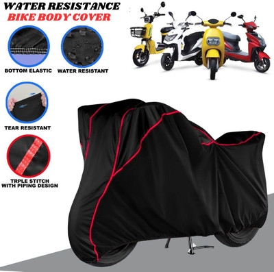 SRP PRODUCT Waterproof Two Wheeler Cover for Techo Electra(Electra, Black, Red)