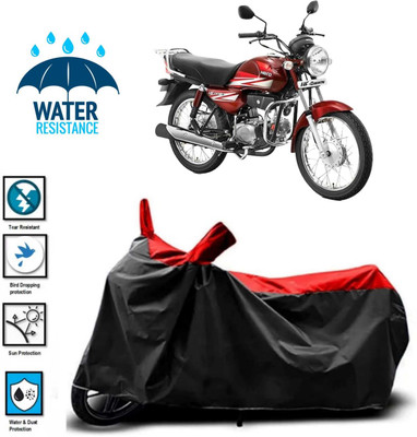 JSJINSIL Waterproof Two Wheeler Cover for Hero(HF Dawn, Red, Black)