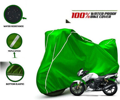 pocket bazar Waterproof Two Wheeler Cover for TVS(Apache RTR 160, Green, White)
