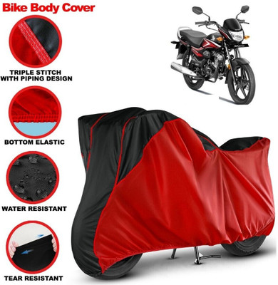 Grizzly Two Wheeler Cover for Honda(CB Shine, Black, Red)