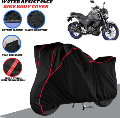 SRP PRODUCT Waterproof Two Wheeler Cover for Yamaha(FZS-FI V3 BS6, Black, Red)