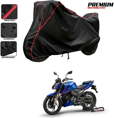 SThanaveX Waterproof Two Wheeler Cover for TVS(Apache RTR 200, Black)