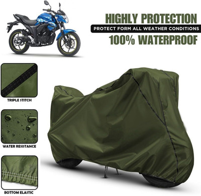 Shiv Kanha Waterproof Two Wheeler Cover for Suzuki(Gixxer, Green, Black)