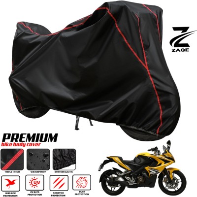 ZAQE Two Wheeler Cover for Bajaj(Pulsar RS200 BS6, Black, Red)