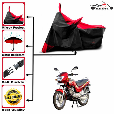KEDIT Two Wheeler Cover for Universal For Bike(Ambition, Red, Black)