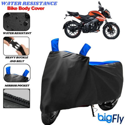 BigFly Two Wheeler Cover for Bajaj(Pulsar NS125, Black, Blue)