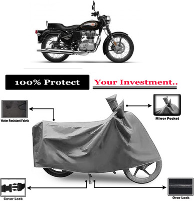 Amexride Two Wheeler Cover for Royal Enfield(Standard 350, Grey)