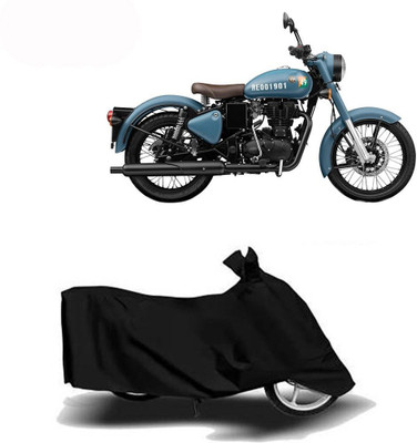 DeepShakshi AUTOMOTIVE Waterproof Two Wheeler Cover for Royal Enfield(Classic 350 Signals, Black)