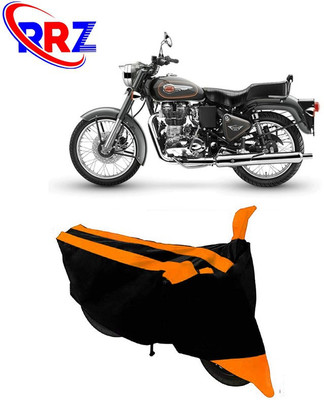 RRZ Waterproof Two Wheeler Cover for Royal Enfield(Bullet 500, Black, Orange)