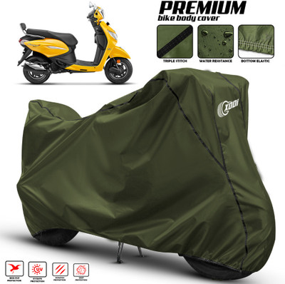 AutoGalaxy Two Wheeler Cover for Hero(Pleasure Plus, Green, Black)