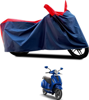 PAGORA Waterproof Two Wheeler Cover for Bajaj(New Chetak, Black, Red)