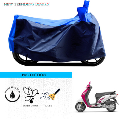 ANTHUB Waterproof Two Wheeler Cover for Honda(Activa i, Black, Blue)