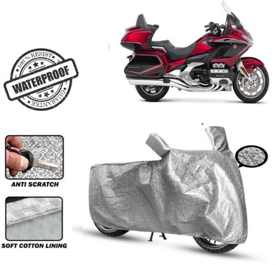 Autoinnovation Waterproof Two Wheeler Cover for Honda(Gold Wing, Silver)