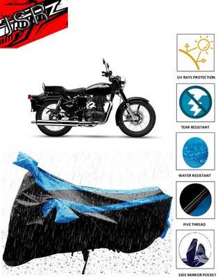 J S R Waterproof Two Wheeler Cover for Royal Enfield(Bullet 350, Blue)