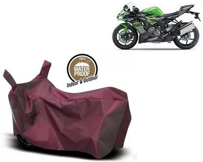 OliverX Waterproof Two Wheeler Cover for Kawasaki(Ninja ZX-6R BS6, Maroon)