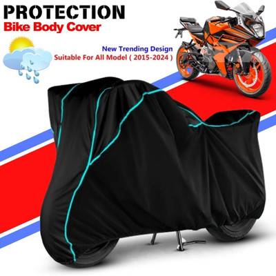 CABRY Waterproof Two Wheeler Cover for KTM(RC 200, Black, Blue)