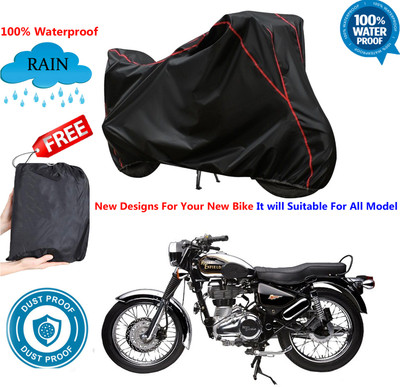 AUTOCAD Waterproof Two Wheeler Cover for Royal Enfield(Electra, Black)