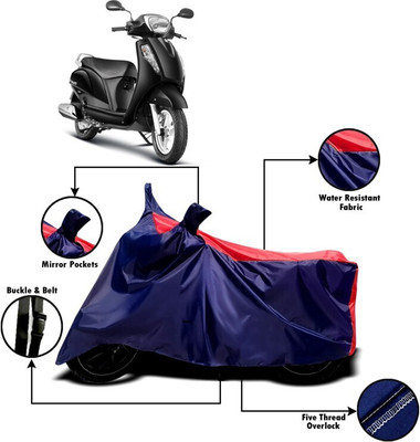 DeepShakshi AUTOMOTIVE Two Wheeler Cover for Suzuki(Access, Red, Blue)