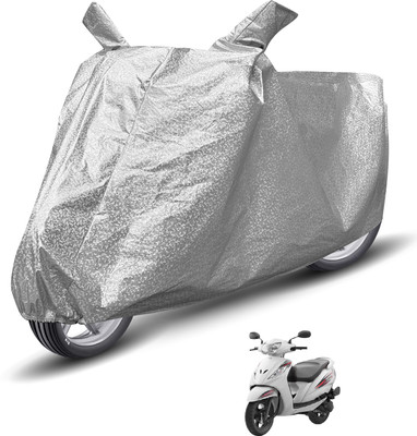 Auto Hub Waterproof Two Wheeler Cover for TVS(Wego, Silver)