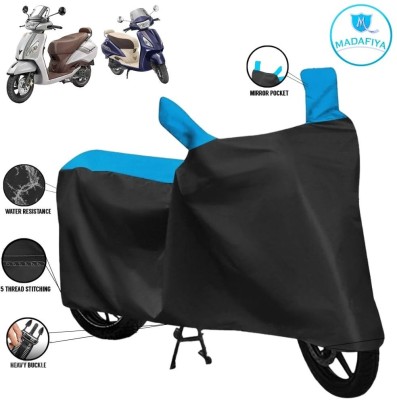 MADAFIYA Waterproof Two Wheeler Cover for TVS(Jupiter classic, Black, Blue)