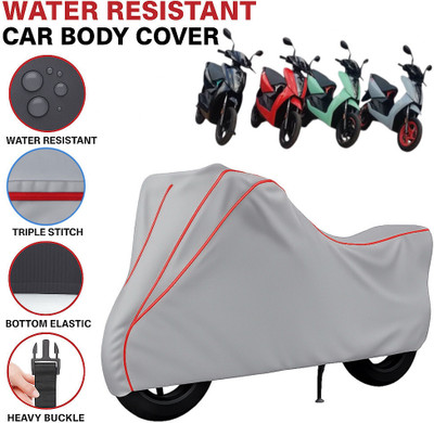 Auto Udaan Waterproof Two Wheeler Cover for Ather(450 X, Grey, Red)